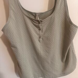 SKIMS Sage Green Pointelle Tank Top